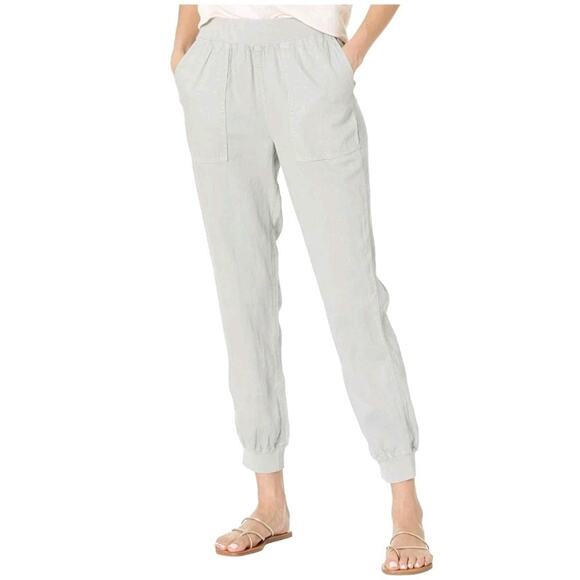 Faherty Pants - Faherty Joggers Medium Grey Arlie Day Pant Tencel Linen Cotton Casual Coastal